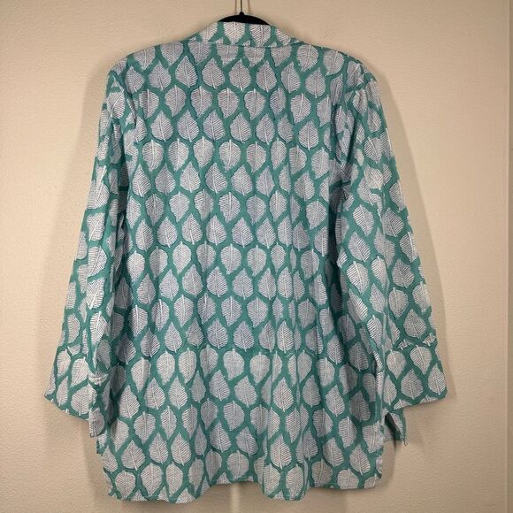 House Of Harlow 1960 Creator Collab D&E Discovered Blouse Leaf Print Top Large - Picture 5 of 8